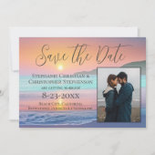 Invitation Pastel Sunset Destination Beach Enregistrer la dat (Devant)