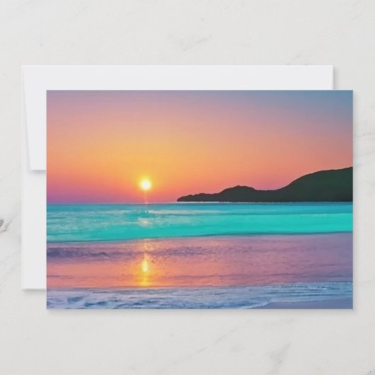 Invitation Pastel Sunset Destination Beach Enregistrer la dat (Dos)