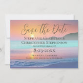Invitation Pastel Sunset Destination Beach Enregistrer la dat (Devant)
