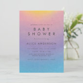 Invitation Pastel Sunset Watercolor Ombre Baby shower (Debout devant)