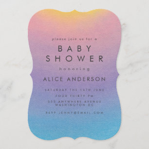 Invitation Pastel Sunset Watercolor Ombre Baby shower