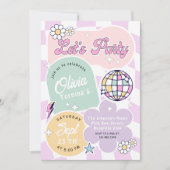 Invitation pastel Super Retro Faisons la fête Anniversaire (Devant)