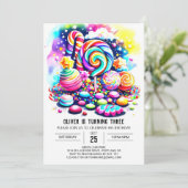 Invitation Pastel Sweet Chocolate Imprimable Anniversaire (Debout devant)