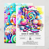 Invitation Pastel Sweet Chocolate Imprimable Anniversaire (Devant / Derrière)