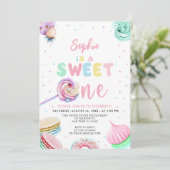 Invitation Pastel Sweets Donut & Candy Premier anniversaire (Debout devant)