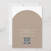 Invitation Pastel taupe mariage d'arche de typographie modern (Dos)