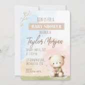 Invitation Pastel Teddy Bear  (Devant)
