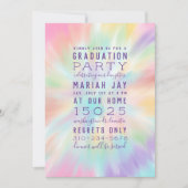 Invitation Pastel Tie Dye Typography Graduation Party (Devant)
