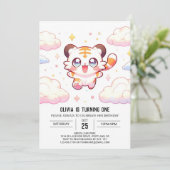 Invitation Pastel Tiger 1er anniversaire (Debout devant)