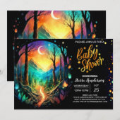 Invitation Pastel Timber Adventure Attend le Baby shower (Devant / Derrière)