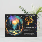 Invitation Pastel Timber Adventure Attend le Baby shower (Debout devant)