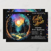 Invitation Pastel Timber Adventure Attend le Baby shower (Devant / Derrière)