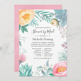 Invitation Pastel Tropical Bridal ou Baby shower par la poste