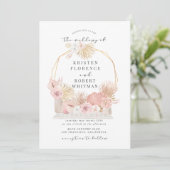 Invitation Pastel Tropical Foliage Mariage de Bohême (Debout devant)