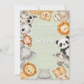 Invitation Pastel Tropical Wild Jungle Safari Animaux (Devant)