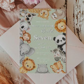 Invitation Pastel Tropical Wild Jungle Safari Animaux