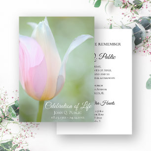Invitation Pastel Tulip Printemps Fête de la vie funéraire