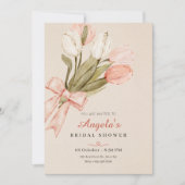 Invitation Pastel tulipes fleurs douche nuptiale (Devant)