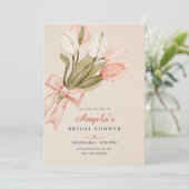 Invitation Pastel tulipes fleurs douche nuptiale (Debout devant)