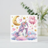 Invitation Pastel Unicorn (Debout devant)