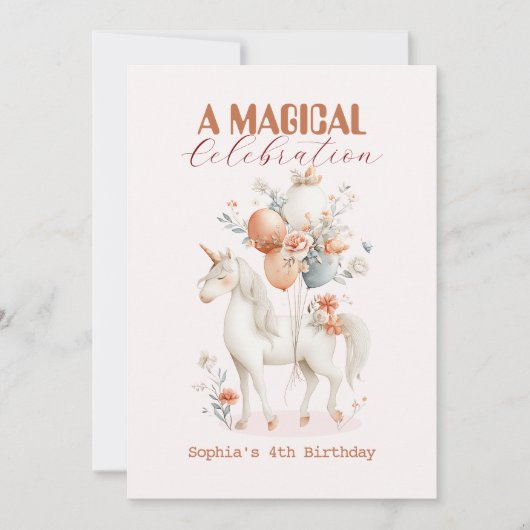 Invitation Pastel Unicorn Anniversaire (Devant)