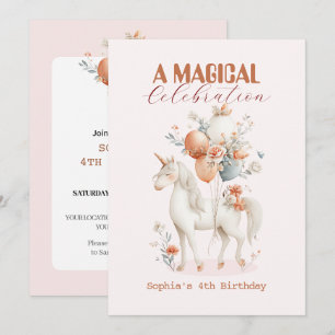 Invitation Pastel Unicorn Anniversaire