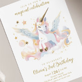 Invitation Pastel Unicorn et Arc-en-ciel Anniversaire magique