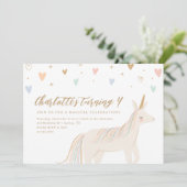 Invitation Pastel Unicorn Fille Anniversaire (Debout devant)