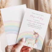 Invitation Pastel Unicorn & Rainbow Birthday Any Age Party