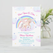 Invitation Pastel Unicorn Rainbow Fairytale Baby shower (Debout devant)