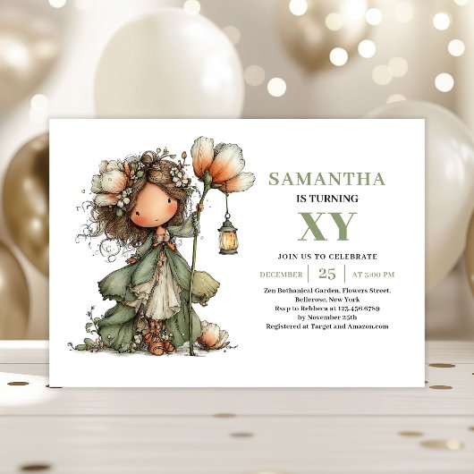 Invitation Pastel Vert pour les 2 Ans de la Mignon