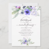 Invitation Pastel Violet Floral Bat mitzvah (Devant)