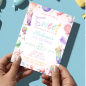 Invitation Pastel Watercolor Candy Land Anniversaire Thème de