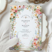 Invitation Pastel Watercolor Floral Arch Wedding