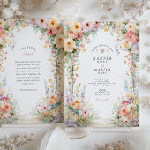 Invitation Pastel Watercolor Floral Arch Wedding