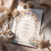 Invitation Pastel Watercolor Floral Arch Wedding