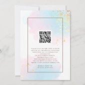 Invitation Pastel Watercolor Gold Splashes QR Code Mariage (Dos)