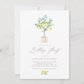 Invitation Pastel Watercolor Lemon Tree Fête d'été (Devant)