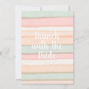 Invitation Pastel Watercolor Stripes Brunch Fête des mariées