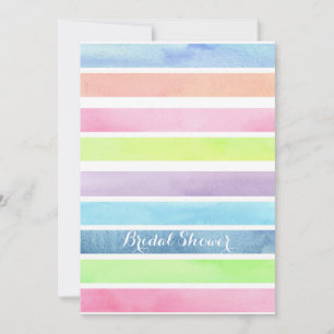 Invitation Pastel Watercolor Stripes Fête des mariées personn