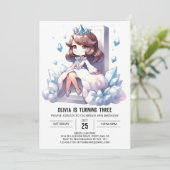 Invitation Pastel Whimsical Princess Anniversaire (Debout devant)