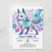 Invitation Pastel Whimsical Wolf Digital Anniversaire (Devant)