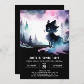 Invitation Pastel Whimsy Chat Anniversaire (Devant / Derrière)