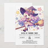 Invitation Pastel Whimsy Wizard Anniversaire (Devant / Derrière)