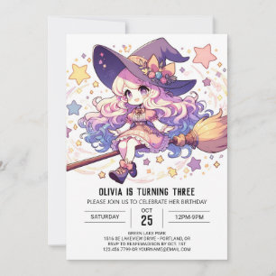 Invitation Pastel Whimsy Wizard Anniversaire