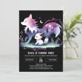 Invitation Pastel Whimsy Wolf Anniversaire (Debout devant)