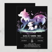 Invitation Pastel Whimsy Wolf Anniversaire (Devant / Derrière)