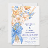 Invitation Pastel Wildflower Bow Wedding (Devant)