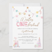 Invitation Pastel Winter Onederland Premier anniversaire (Devant)
