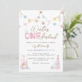 Invitation Pastel Winter Onederland Premier anniversaire (Debout devant)